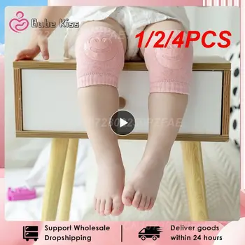 1/2/4PCS Baby Safety Knee Pads Kids Non Slip Roping Elbow Support Protector Smile Cotton Kneepad Kojų pagalvėlės Šiltesni berniukai