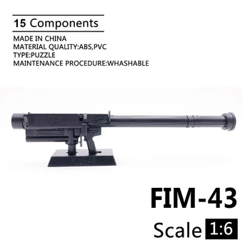 1:6 Mastelis FIM-43 priešlėktuvinės raketos 4D pistoleto režimas Juodas plastikinis karinis modelis Priedai 12 colių veiksmo figūrėlės ekranas