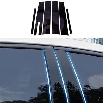1 Komplektas blizgus juodas PC automobilio durelių langas B ramsčio posto dangtelio apdailos lipdukas tinka Ford Taurus 2010-2014 2015 2016 2017 2018 2019