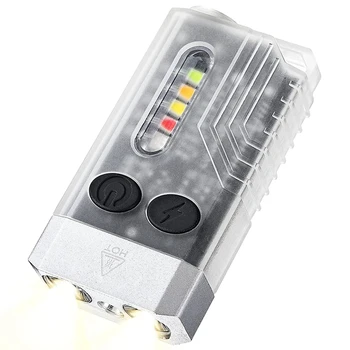 1 PCS Mini LED raktų pakabuko žibintuvėlis, įkraunamas kišeninis žibintuvėlis 1000LM su 14 režimų