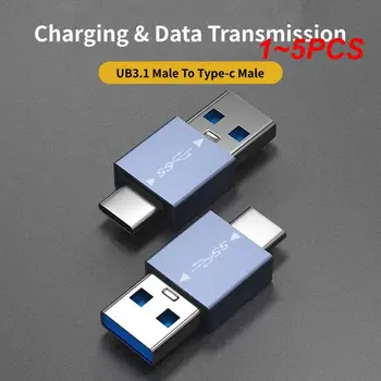 1 ~ 5PCS nešiojamas USB C tipo adapteris Vyriškas į USB 3.0 Moteriškas OTG kabelio alkūnės keitiklis, skirtas 