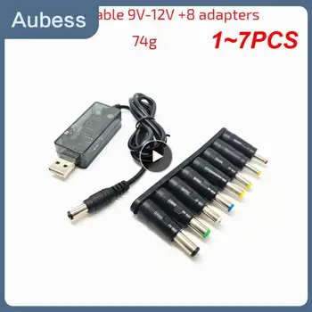 1 ~ 7PCS į nuolatinės srovės maitinimo kabelį Universalus USB į DC lizdo įkrovimo kabelis Maitinimo laido kištuko jungties adapteris maršrutizatoriaus mini ventiliatoriaus garsiakalbiui
