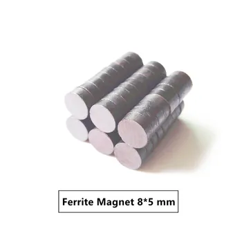 10 20 50 100 200vnt/lotas Y30 diskas Ferito magnetas 8*5 mm Nuolatinis magnetas 8mm x 5mm Juoda Apvalus garsiakalbio magnetas 8x5 mm