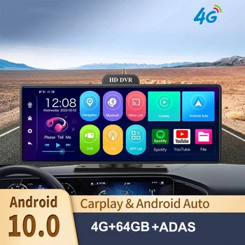 10.26 colių automobilio GPS navigacija MAP Z80 CarPlay Android Anto DVR kamera RAM 4G ROM 64G ADAS 5G WiFi BT FM Dash Cam vaizdo įrašymo įrenginys