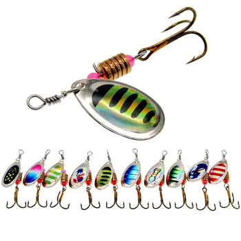 10 spalvų Peche suktukas Žvejybos masalai Wobblers CrankBaits Jig Shone Metal Sequin Trout šaukštas su kabliukais karpių žvejybai Pesca