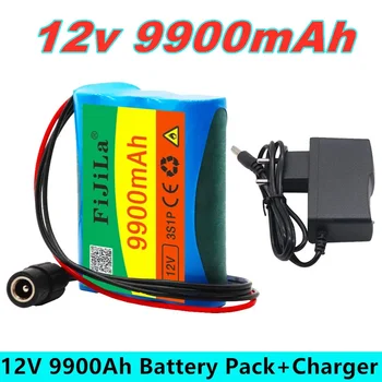 100% Naujas 12 V 9900 mAh 3S1P Batterie Au Lithium 18650 Batterie Au Lithium Pack Protection Conseil Rechargeable+12.6v1A Chargeur