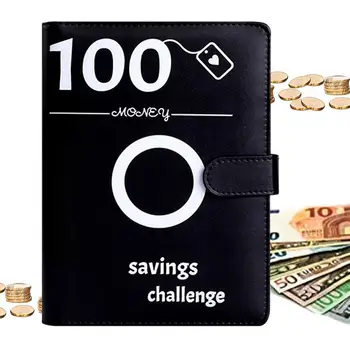 100 Vokai Pinigų taupymo iššūkis Segtuvas A5 vokų taupymo iššūkio rinkinys Biudžeto išlaidų segtuvas 100 dienų biudžeto segtuvas Pinigai