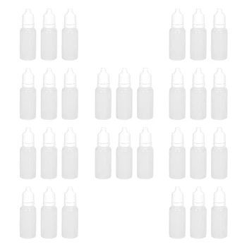 1000PCS 15ml tuščių plastikinių suspaudžiamų lašintuvų buteliukų akių skysčio lašintuvo pakartotinai užpildomi buteliai