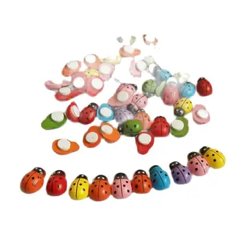 100vnt Sumaišykite spalvą Ladybug dekoratyvinis mygtukas Flatback Cabochon Scrapbooking amatams Kawaii dekoro 