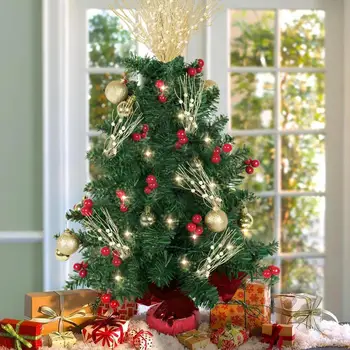 10vnt Kalėdų eglutės skynimas Ekologiškas Ryški spalva Plačiai naudojamas dirbtinis medžio užpildas Lazdelės Uogų šakos Stiebai