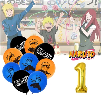 10vnt./lot Naruto balionai Gimtadienio dekoracija vaikams 12 colių latekso vakarėlio numerio forma Spalvingi balionai 0-9 metų jubiliejus