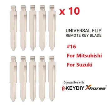 10vnt Metalinis ruošinys #16 Nesupjaustytas atverčiamas KD VVDI nuotolinio automobilio rakto ašmenys, skirti Mitsubishi Suzuki Alto automobilinio rakto keitimui