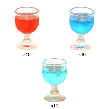 10x Lėlių namelio geriamojo vandens puodelių modelio dekoravimo reikmenys Mini dinning Room šampano taurė 1/12 miniatiūriniai vyno taurės papuošalai