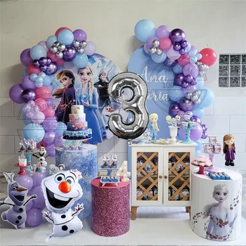 114vnt Disney Frozen Olaf Folijos balionai Girliandų rinkinys 32