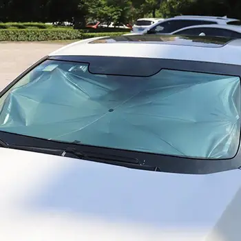 140*80cm Saulės atspalvio skėtis Didelio patvarumo UV spinduliams atsparus plastikinis sulankstomas automobilio priekinis langas Šviesą atspindintis automobilio reikmenys