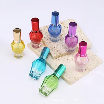 15ML spalvotas pakartotinai užpildomas mini kvepalų buteliukas aukštos klasės stiklinis nešiojamas kosmetinis tuščias purkštuvas konteinerio buteliukas kelioninis purškimo buteliukas