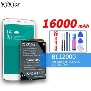 16000mAh kikiss for Doogee BL12000 Battery Replacement Phone Parts Atsarginė baterija Doogee BL12000 Smart Phone
