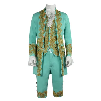 18th Traditional Colonial Cosplay kostiuminis paltas Liemenės kelnės Pilnas komplektas Roleplay apranga Helovino karnavalo vakarėlis Užmaskuotas vaidmens kostiumas