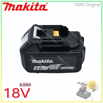 18V Originalus Makita 6000mAh ličio jonų pakaitinis akumuliatorius Elektrinis įrankis įkraunama baterija Makita USB adapteris BL1860 BL1850