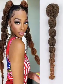 1pc Kinky Curly Bubble Ponytail Extension for Women Clip-in Wigs African Long Ponytail Wig Daily Used 24inchs