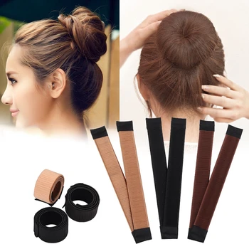 1pc Magic Bun Maker Sweet Hair Braider Synthetic Wig Donuts Bud Head Band Ball French Twist French Tool Hair Accessories 6Colors