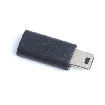 1Pcs Juoda mikro USB moteriška į mini USB vyriško adapterio įkroviklio keitiklio adapteris
