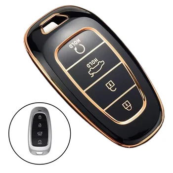 1PCS Remote Key Fob FOR Tucson for Hyundai Shell Case Cover TPU 1* Key Case Black FOR Santa FOR Sonata Visiškai naujas