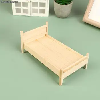 1Vnt Lėlių namelis Miniatiūrinis modeliavimas Medinės lovos modelis 