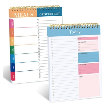 2 Piece Do List Notepad Planner Notebook Kaip parodyta popierinė savaitės planavimo priemonė Daily Task Pad Produktyvumo užrašų organizatorius