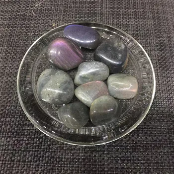20-30mm Natūralaus kristalo kvarco labradorito žvyro pavyzdys Gydomieji Reiki Tumbled akmenys akvariumui