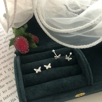 2021 Korėjos sidabru dengti išskirtiniai drugelio smeigės auskarai moterims Antialerginiai auskarai Žavesys Moterų vestuvių vakarėlio papuošalai