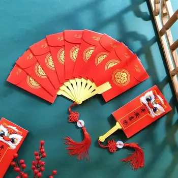 2023 Kūrybingi Naujieji metai Raudoni vokai Gerbėjų forma Hongbao Kinijos pavasario festivalis Raudona kišenė Triušio metai Vaikai Dovana Laimingas pinigų krepšys