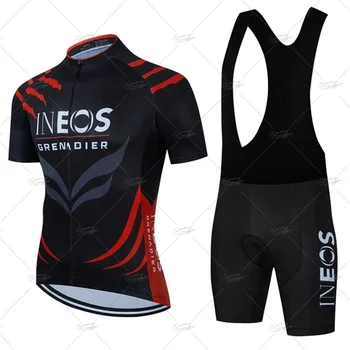 2023 Nauja INEOS dviračių komanda trumpomis rankovėmis Maillot Ciclismo vyrai Dviračių marškinėliai Vasarą kvėpuojantys dviračių drabužių rinkiniai
