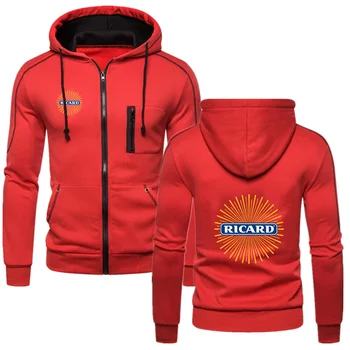 2023 Pavasario rudens Ricard logotipo spausdinimas Vienspalvis švarkas su užtrauktuku Laisvalaikio klasika Laisva medvilnė Asmenybė Megztiniai Megztiniai