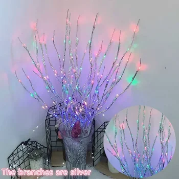 20LED Simuliacinė eglutė Šakų šviesa Styginių kalėdinės dekoracijos namams Kalėdų eglutės dekoracijos Naujųjų metų vakarėlio dekoravimas