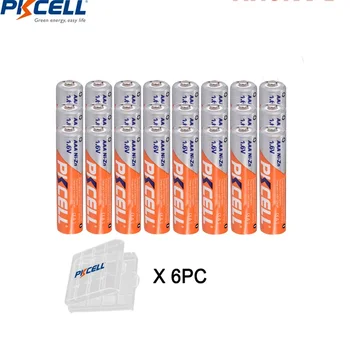 24Pcs PKCELL AAA NIZN baterija 900mWh 1.6V Ni-Zn AAA įkraunamos baterijos su 6PC AAA akumuliatoriaus dėžutės laikikliu