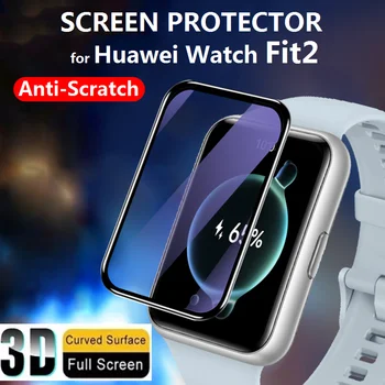 2PCS 3D lenkta minkšta ekrano apsauga, skirta Huawei Watch Fit 2 Smart Watch Full Cover Scratch-Protective Film for FIT2