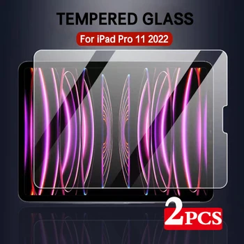 2PCS ekrano apsauga, skirta iPad Pro 11 colių 2022 A2435 A2761 A2762 A2759 11'' apsauginė plėvelė Apsauga nuo įbrėžimų skaidrus grūdintas stiklas