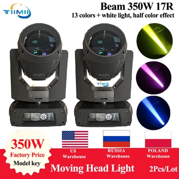 2Pcs Lyre Beam Beam 350W 17R Moving Head Light Sharpy Beam 17R Lyre Beam 350W Screen Stage Disco Lights DMX Power DJ FlightCase