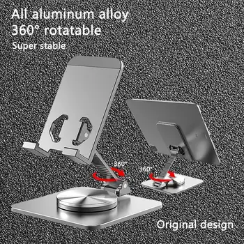 360 laipsnių pasukamas sulankstomas darbalaukio laikiklis - aukščiausios kokybės metalo aliuminio lydinio stovas maksimaliam patogumui