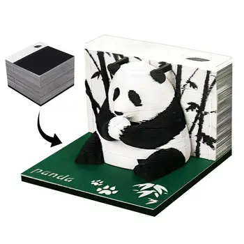 3D užrašų knygelė Kartoninė atmintinė Panda dizainas Dekoratyvinis nuplėšiamas 