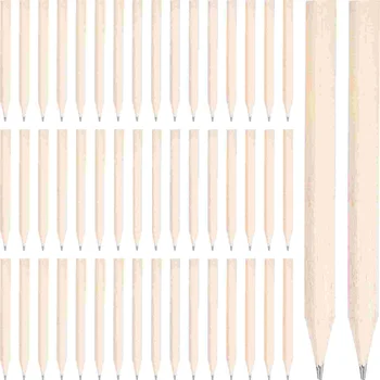 50 vnt. Trumpi apvalūs pieštukai Mini mediniai pieštukai Mažylis Apvalūs pieštukai Trumpi mediniai pieštukai
