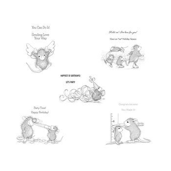 5PCS animacinis pelės antspaudas Skaidrūs antspaudai, skirti 