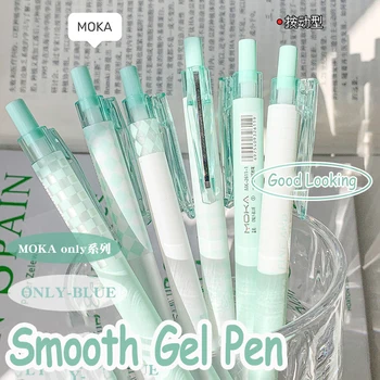 6 vnt/rinkinys Juodi geliniai rašikliai 0.5mm ST Nib Kawaii rašiklių rinkinys rašymui Šviežios spalvos korėjietiškų kanceliarinių prekių mielos mokyklinės prekės