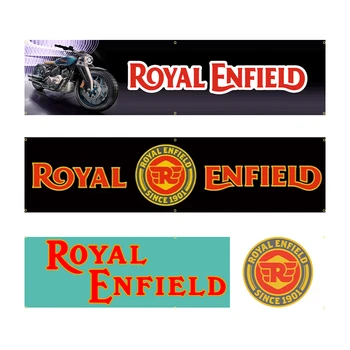 60*240 Royal Enfields vėliavos poliesteriu atspausdinta lenktyninio motociklo reklamjuostė dekorui