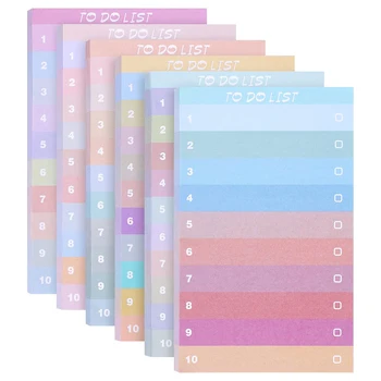 60 lapų Rainbow Color To Do List Notepad Memo Pad Daily Reminder Planner Notebook List Planing for Home Office School