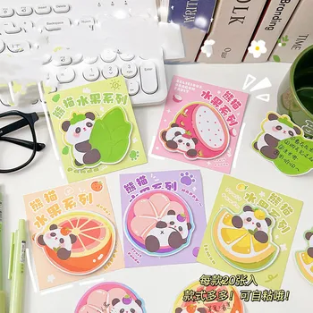 60 vnt./lot. Kawaii Panda vaisių atmintinės bloknotas Lipnus lapelis Mielas N Times Kanceliarinių prekių etiketė Notepad Post mokykliniai reikmenys