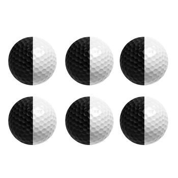 6Piece golfo kamuoliukas Dviejų spalvų trijų pakopų putter treniruočių žaidimas Nespalvotas kamuoliukas vizualiai riedėjimo krypčiai