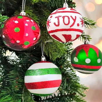 6vnt Dažyti kalėdiniai kamuoliukai Kalėdų eglutės papuošalai Kamuolys Xmas Kabantys eglutės pakabukai Namų vakarėlis Deco Naujųjų metų dovana Noel Navidad