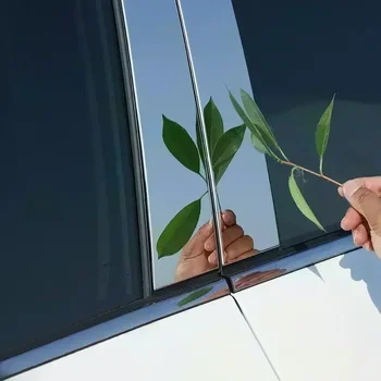 8vnt Automobilio durų stulpų stulpai Apdaila sidabrinės chromo plokštės išorinės dalys Nissan Qashqai J11 2016-2022 automatinio lango stulpelių lipdukai